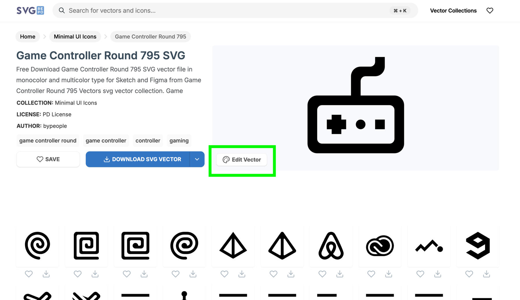 Screenshot of svgrepo.com