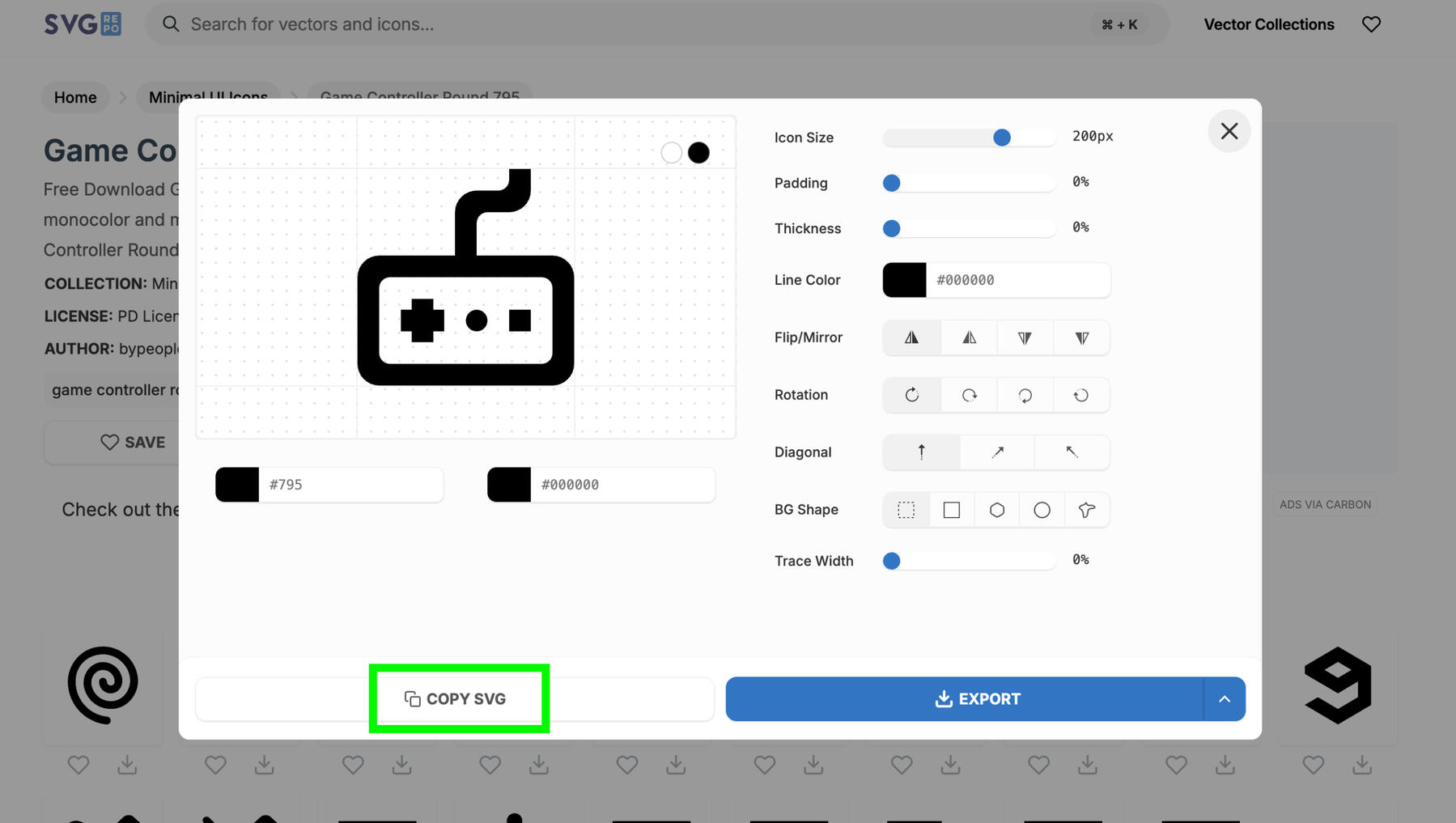 Screenshot of svgrepo.com